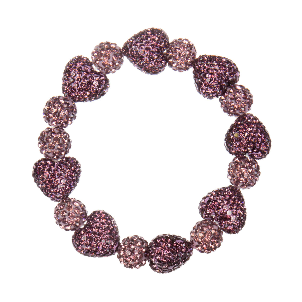 Heart Bead Rhinestone Bracelet B4259