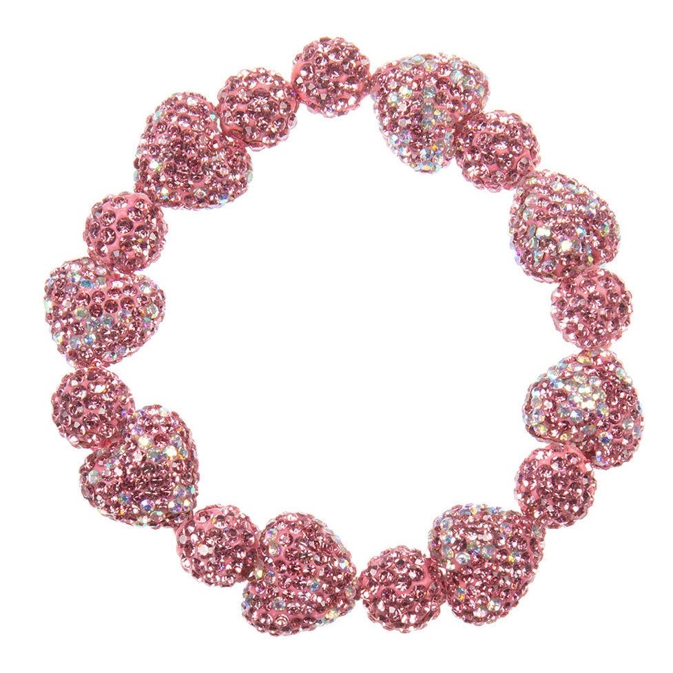 Heart Bead Rhinestone Bracelet B4259 - view 2