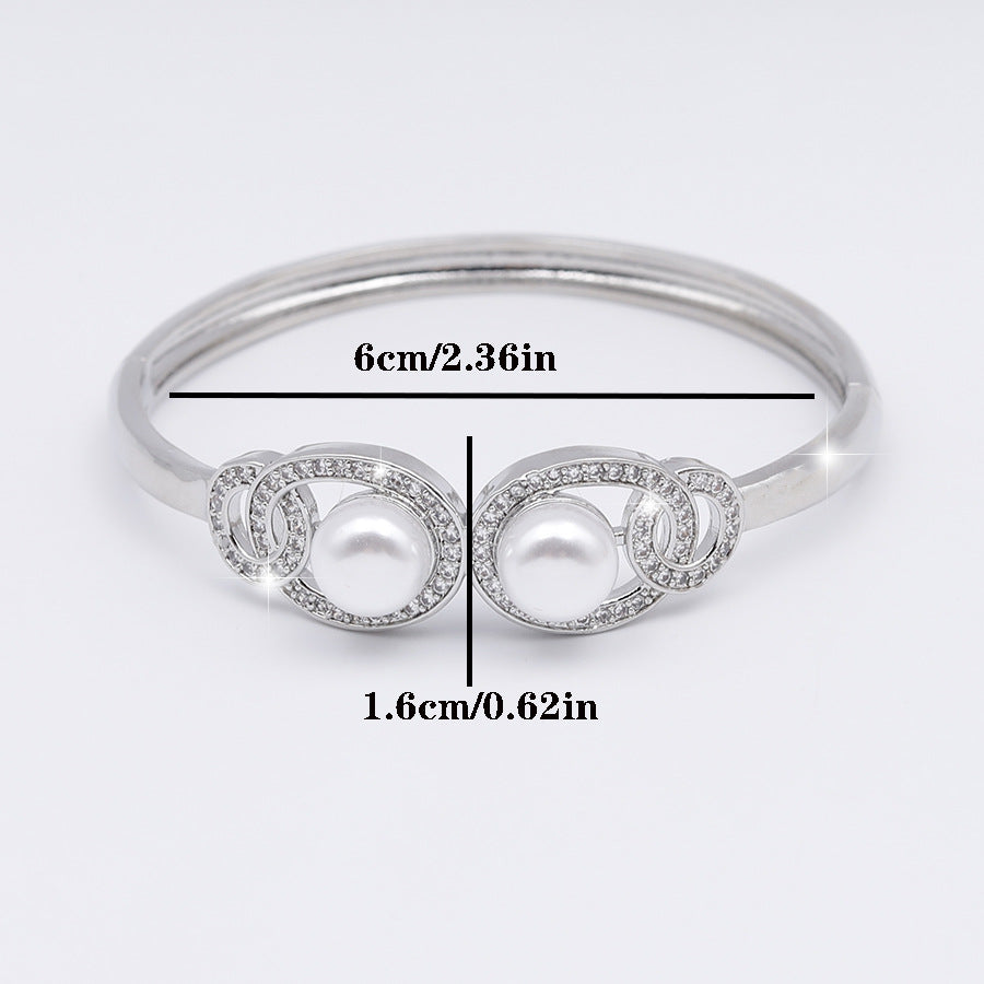 Cubic Zirconia Pearl Bracelet B4277
