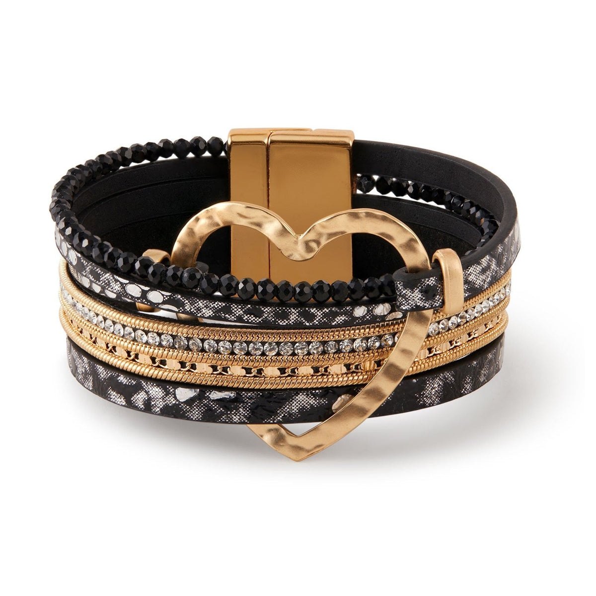 Retro Style Heart Shape Leather Bracelet B4286
