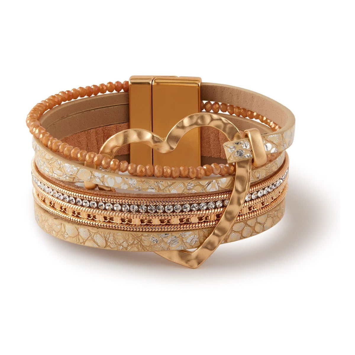 Retro Style Heart Shape Leather Bracelet B4286