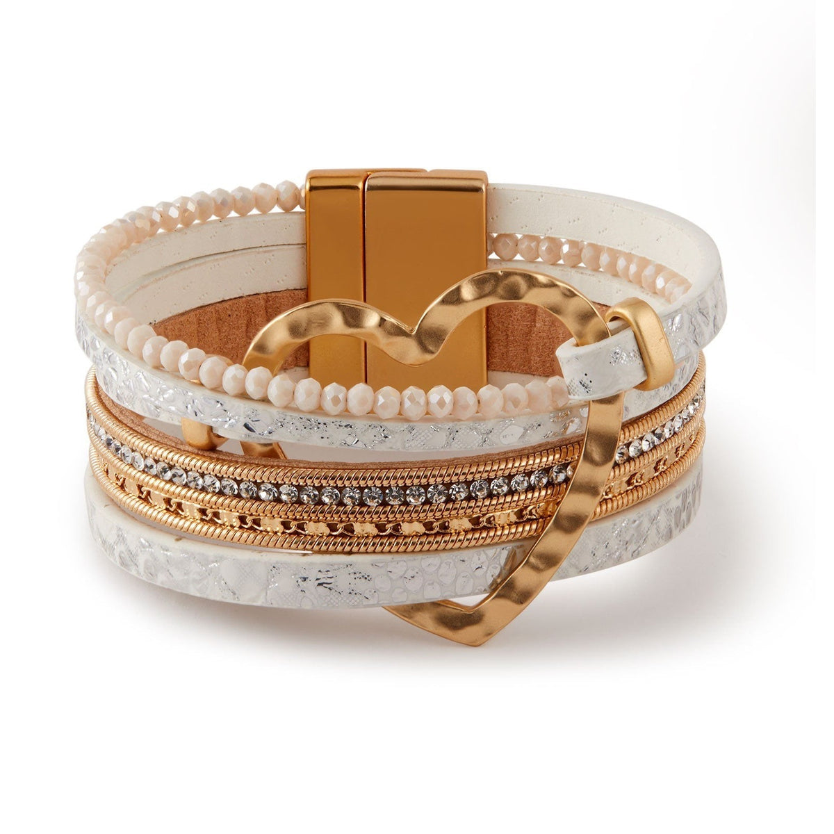Retro Style Heart Shape Leather Bracelet B4286