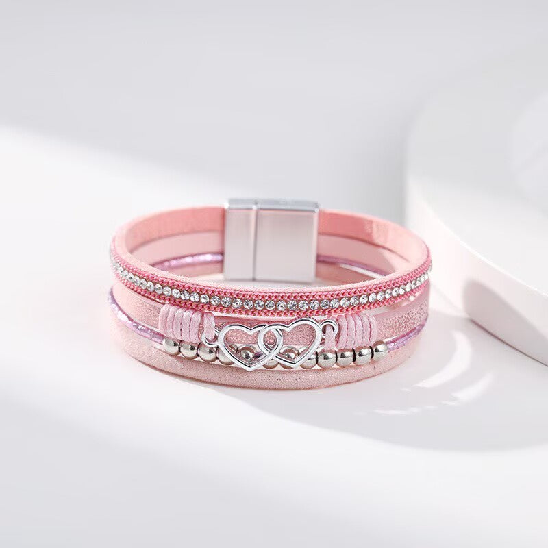 Heart-Shaped Leatherette Magnetic Bracelet B4289 - view 12