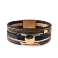 Round Vegan Leather Magnetic Bracelet B4290 - view 4