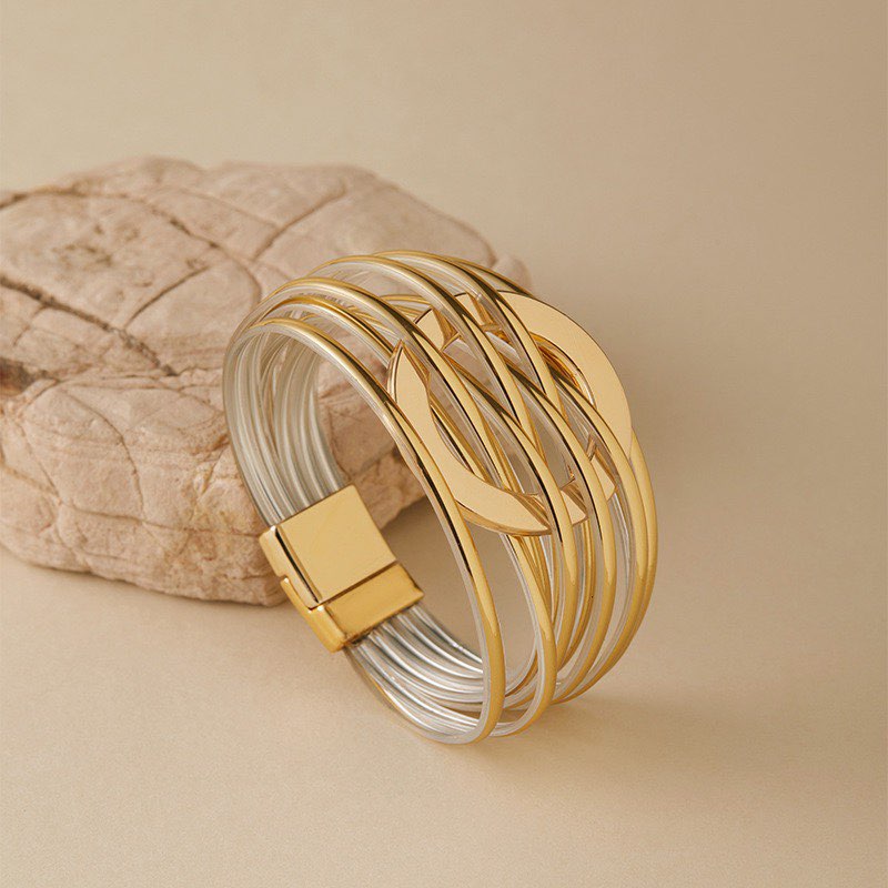 Circle Leatherette Magnetic Bracelet B4295 - view 3