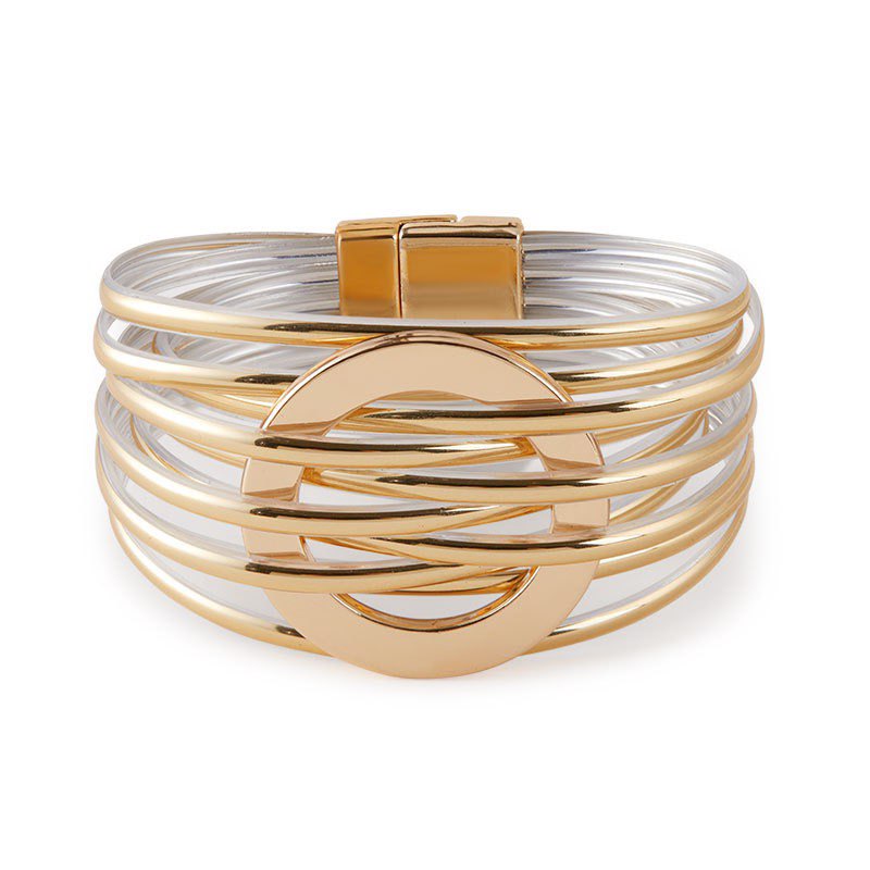 Circle Leatherette Magnetic Bracelet B4295 - view 2