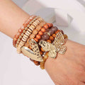 Glass Beads Alloy Bracelet B4308-SET