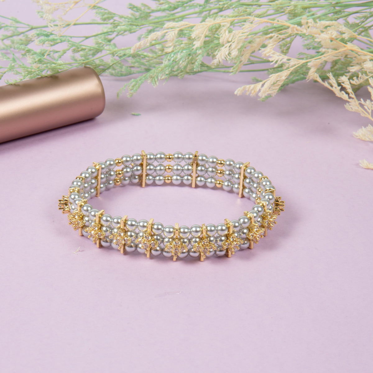Flowers Cubic Zirconia Bracelet B4311 – view 3