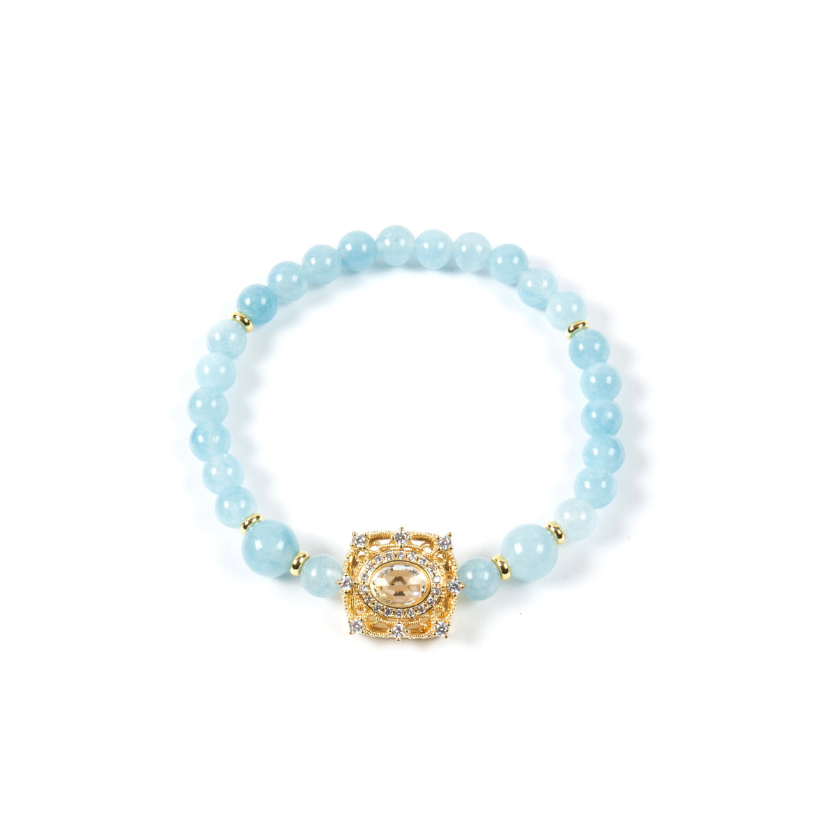 18K Gold Plated Various Stones Strech Bracelet B4324