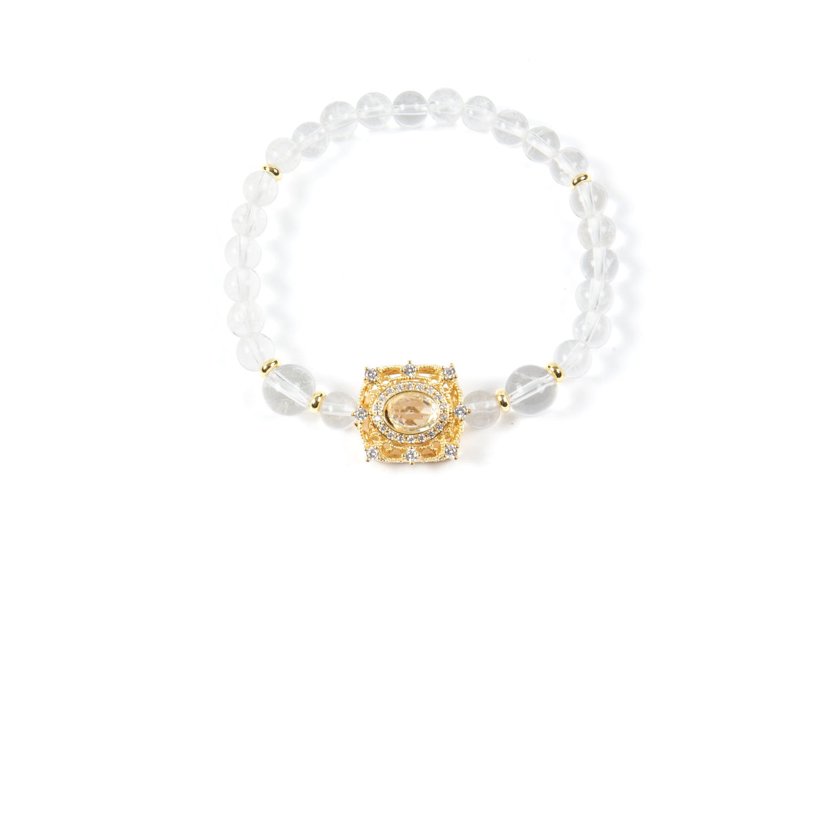 18K Gold Plated Various Stones Strech Bracelet B4324