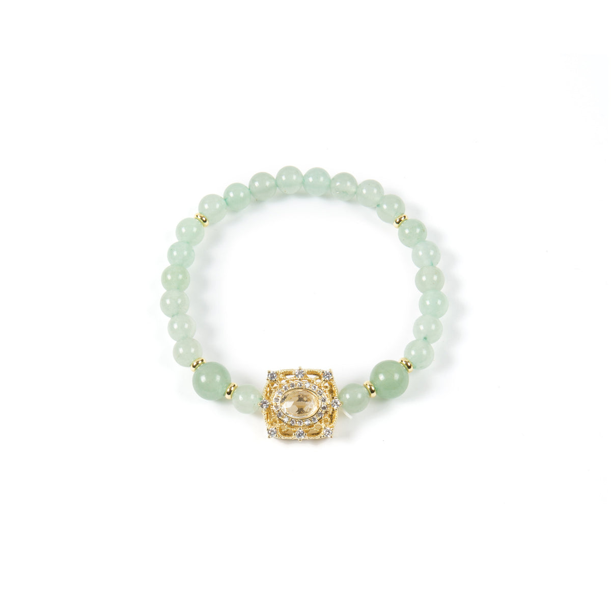 18K Gold Plated Various Stones Strech Bracelet B4324