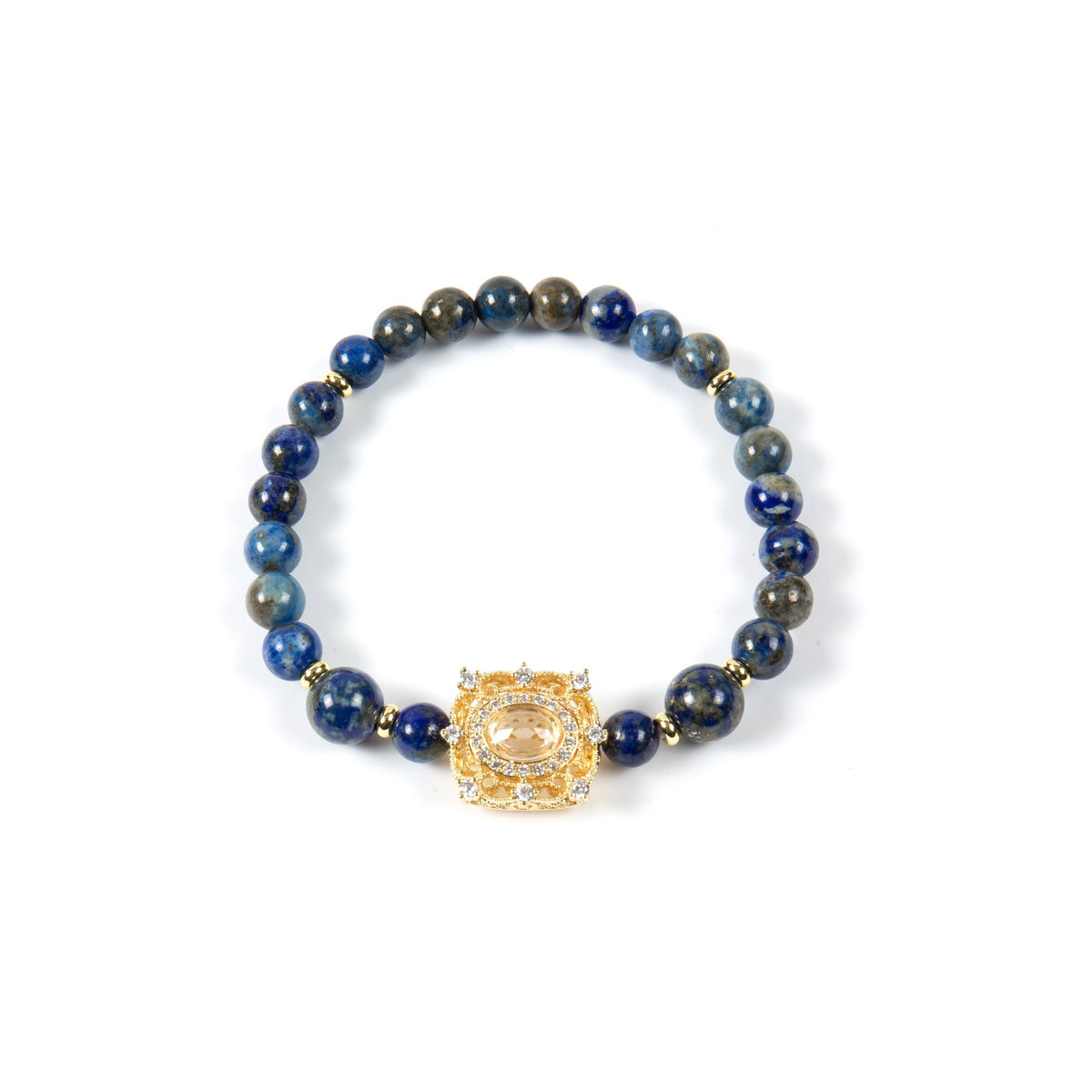 18K Gold Plated Various Stones Strech Bracelet B4324