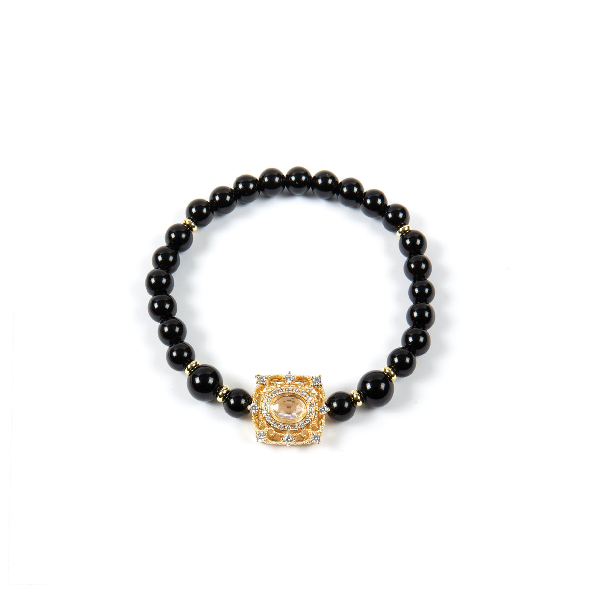 18K Gold Plated Various Stones Strech Bracelet B4324