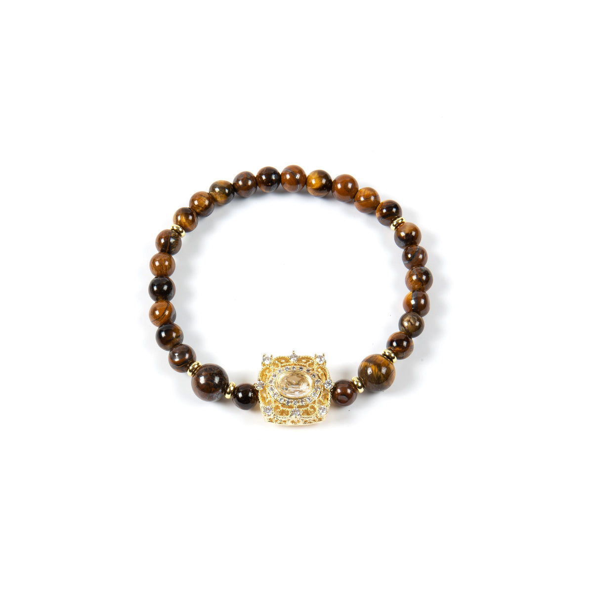 18K Gold Plated Various Stones Strech Bracelet B4324