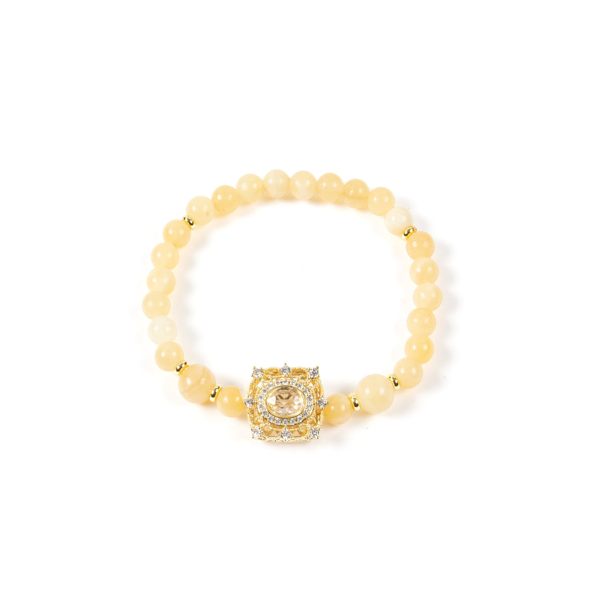 18K Gold Plated Various Stones Strech Bracelet B4324