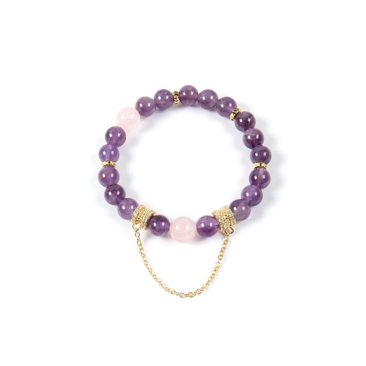 18K Gold Plated Various Stones Cubic Zirconia Strech Bracelet B4318