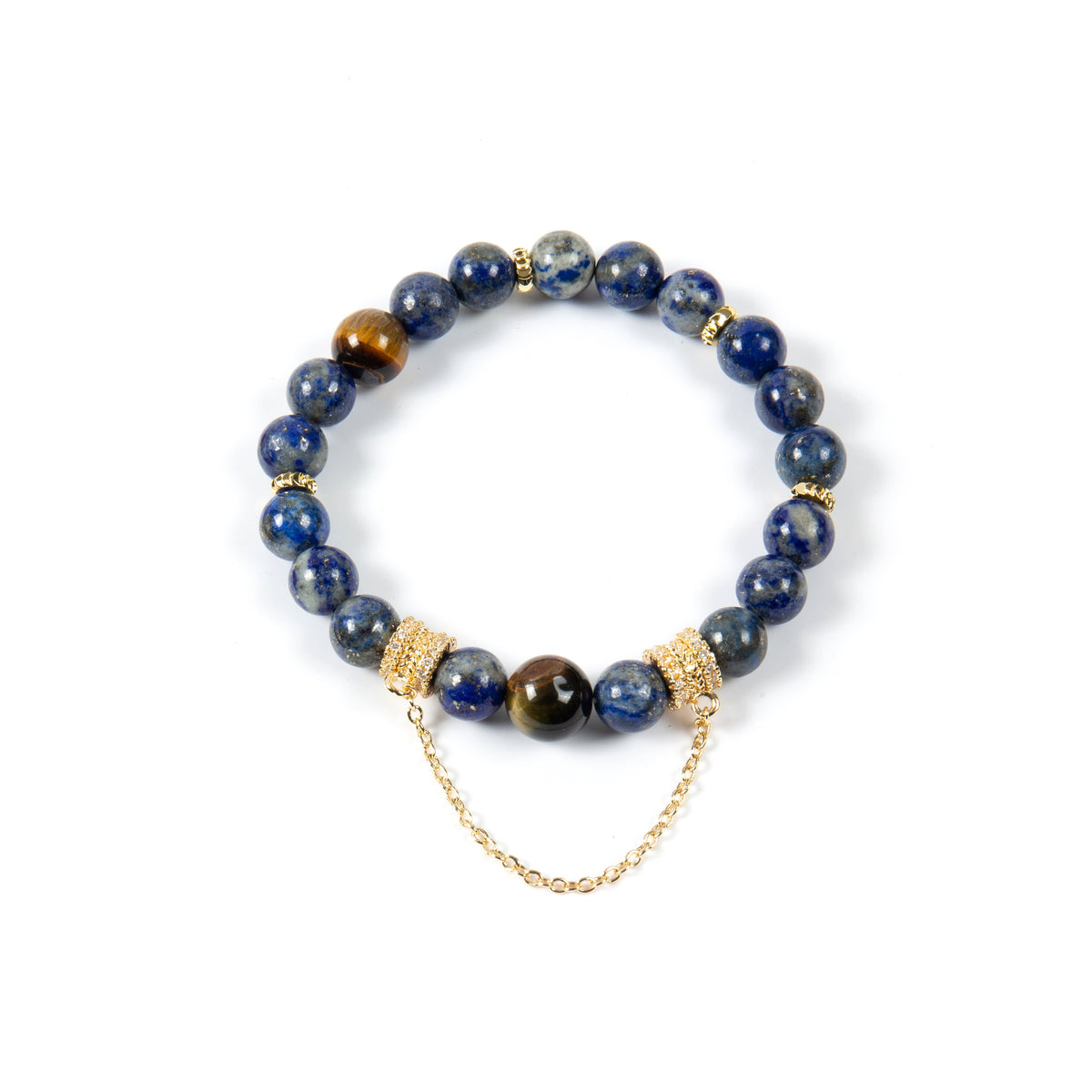 18K Gold Plated Various Stones Cubic Zirconia Strech Bracelet B4318