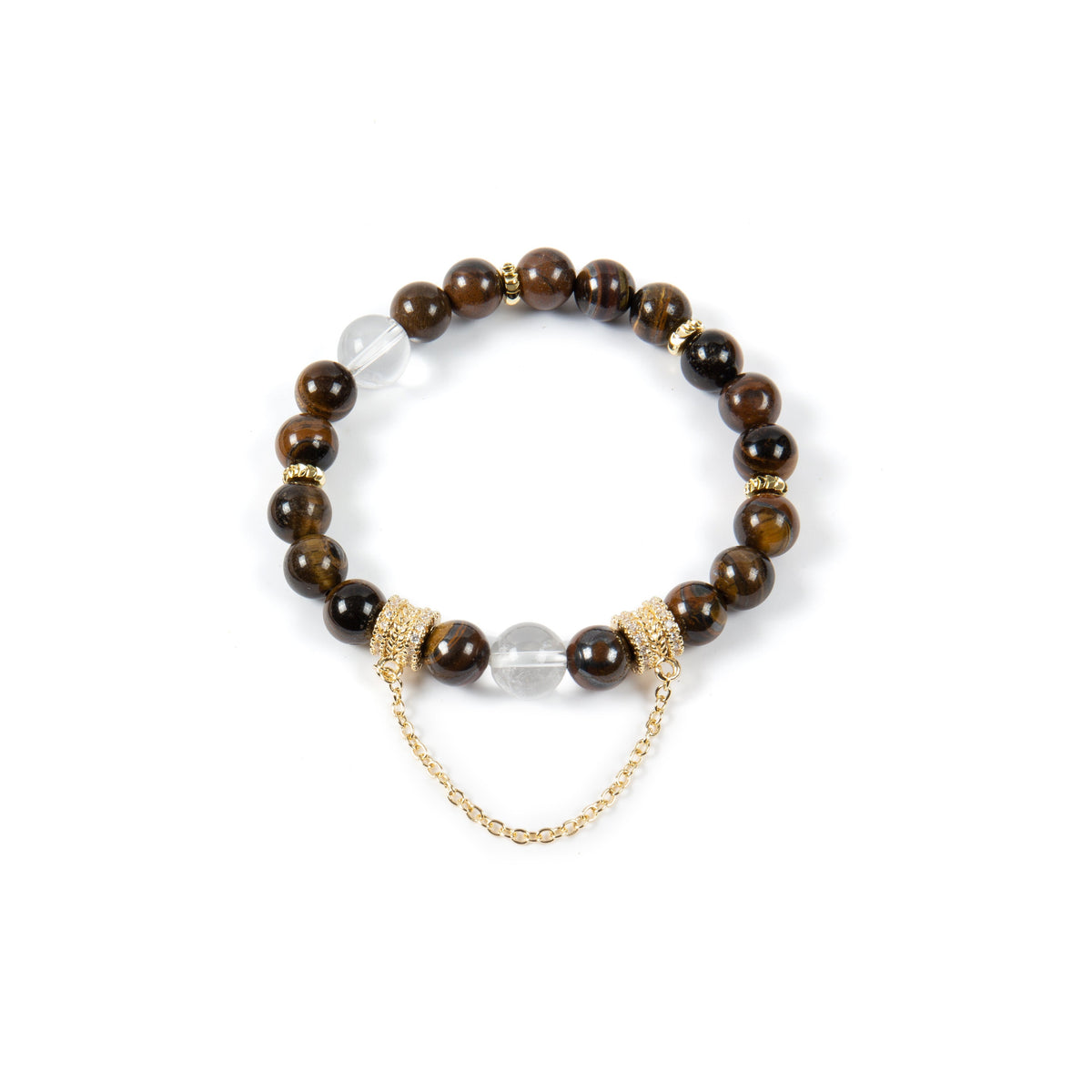 18K Gold Plated Various Stones Cubic Zirconia Strech Bracelet B4318