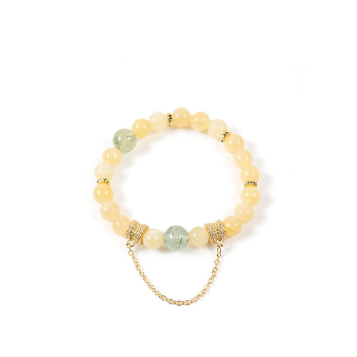 18K Gold Plated Various Stones Cubic Zirconia Strech Bracelet B4318