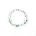 18K Gold-Plated Mixed-Stone Stretch Bracelet B4321 - Clear Quartz