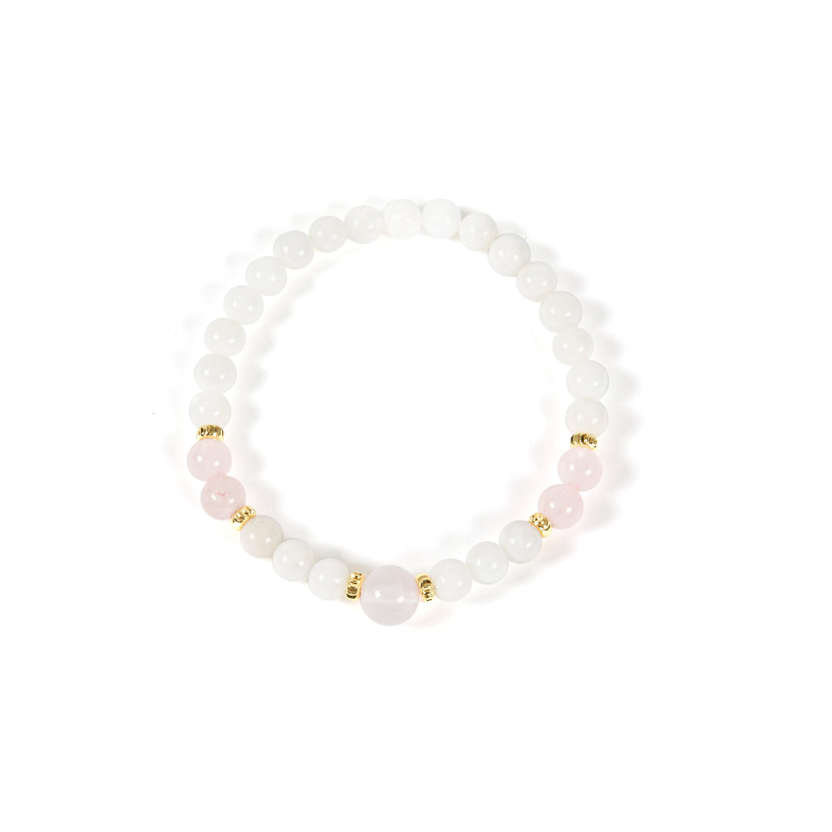 18K Gold-Plated Mixed-Stone Stretch Bracelet B4321 - Moonstone
