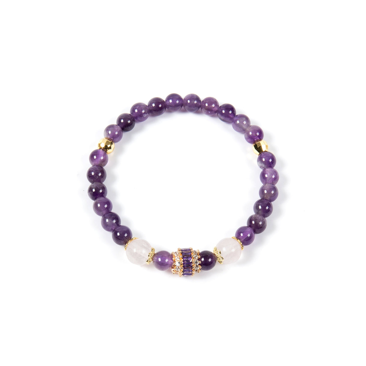 18K Gold Plated Various Stones Cubic Zirconia Strech Bracelet B4322