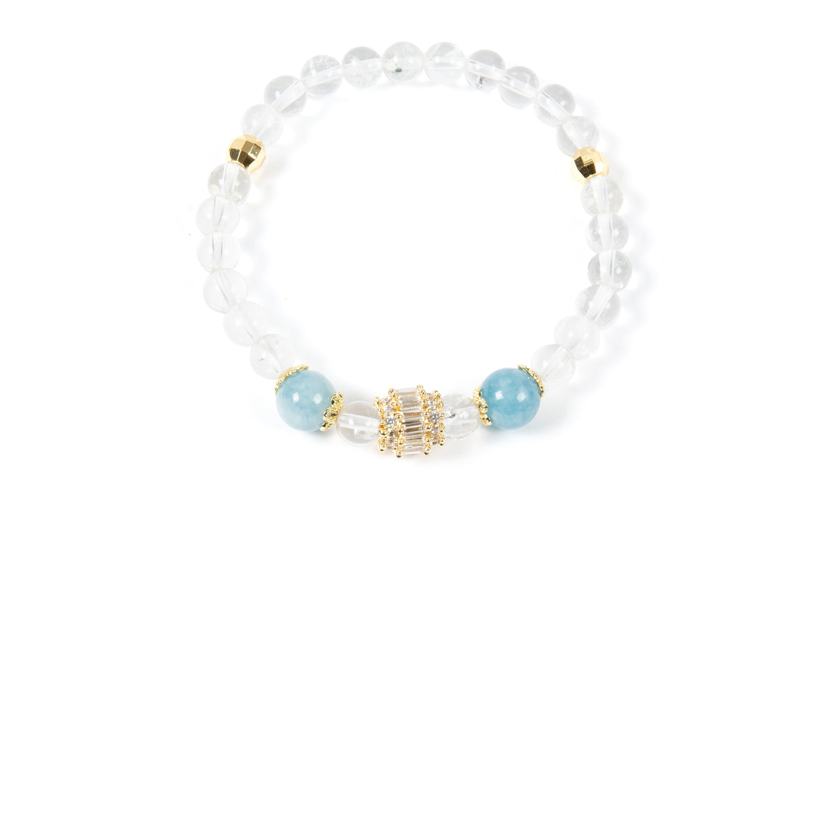 18K Gold Plated Various Stones Cubic Zirconia Strech Bracelet B4322