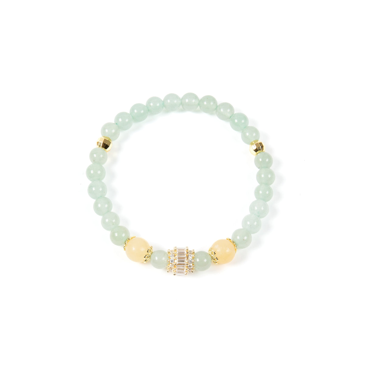 18K Gold Plated Various Stones Cubic Zirconia Strech Bracelet B4322