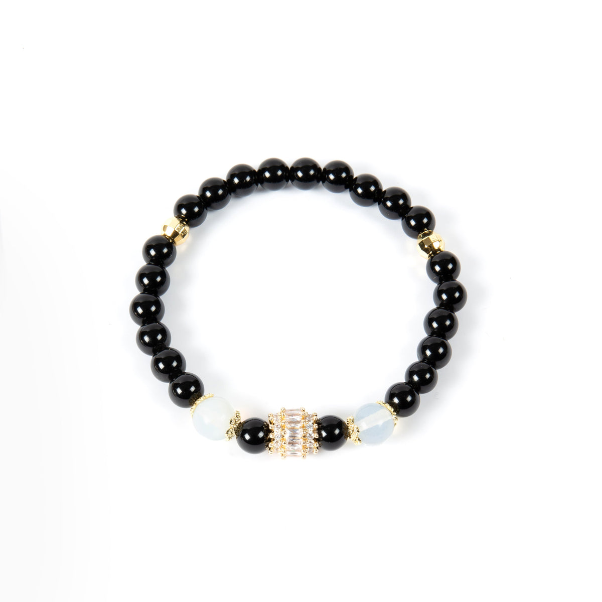 18K Gold Plated Various Stones Cubic Zirconia Strech Bracelet B4322
