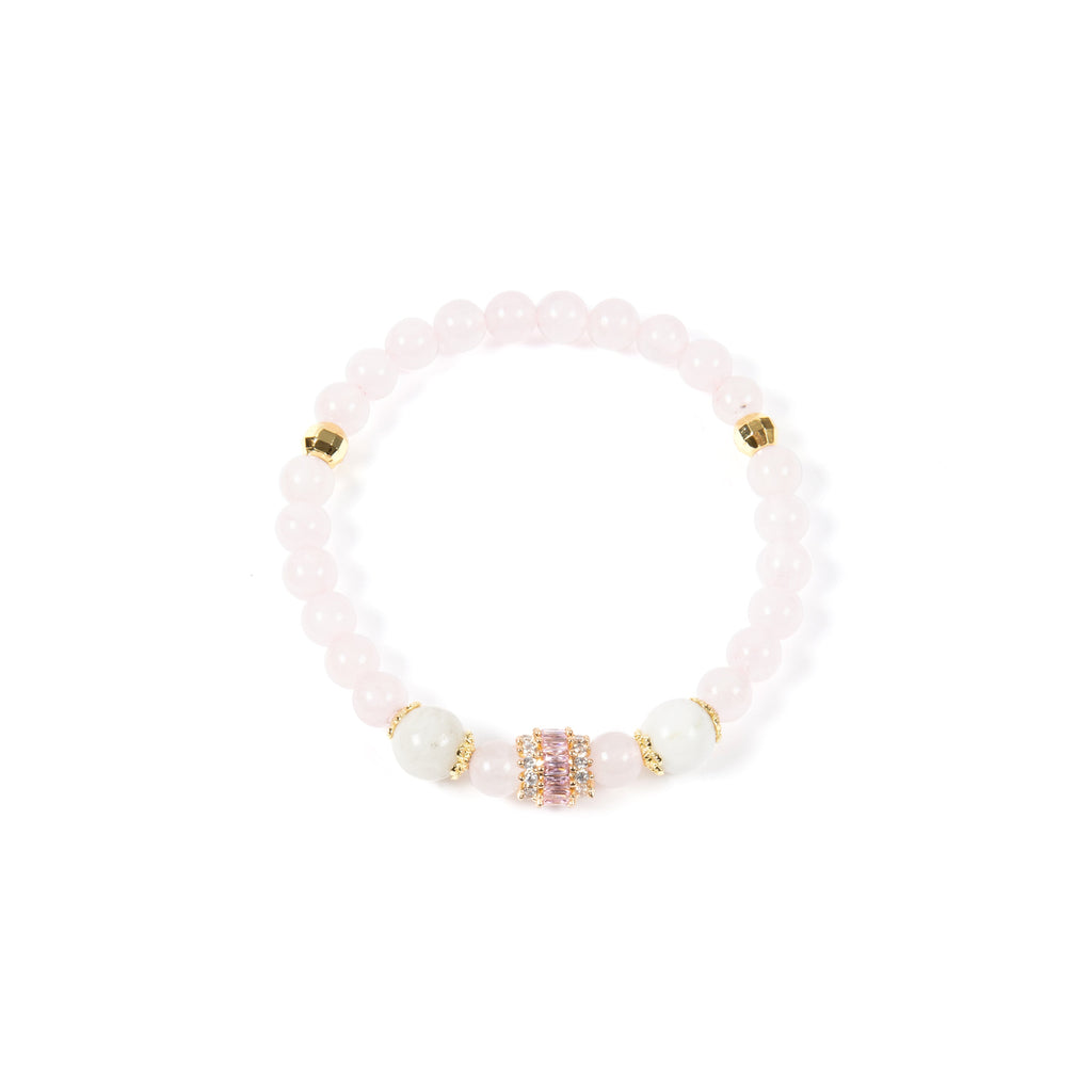 18K Gold Plated Various Stones Cubic Zirconia Strech Bracelet B4322