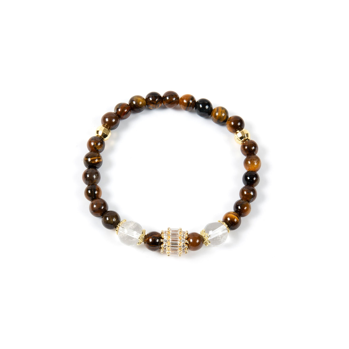 18K Gold Plated Various Stones Cubic Zirconia Strech Bracelet B4322