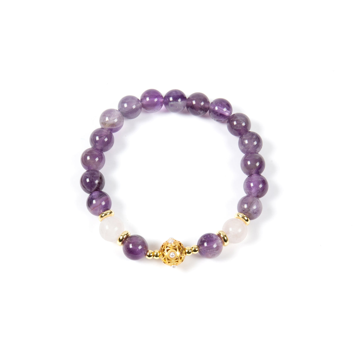 18K Gold Plated Various Stones Strech Bracelet B4317