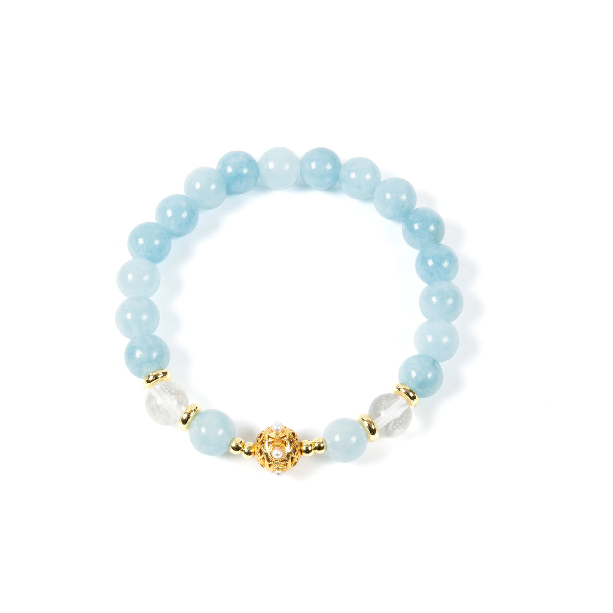18K Gold Plated Various Stones Strech Bracelet B4317