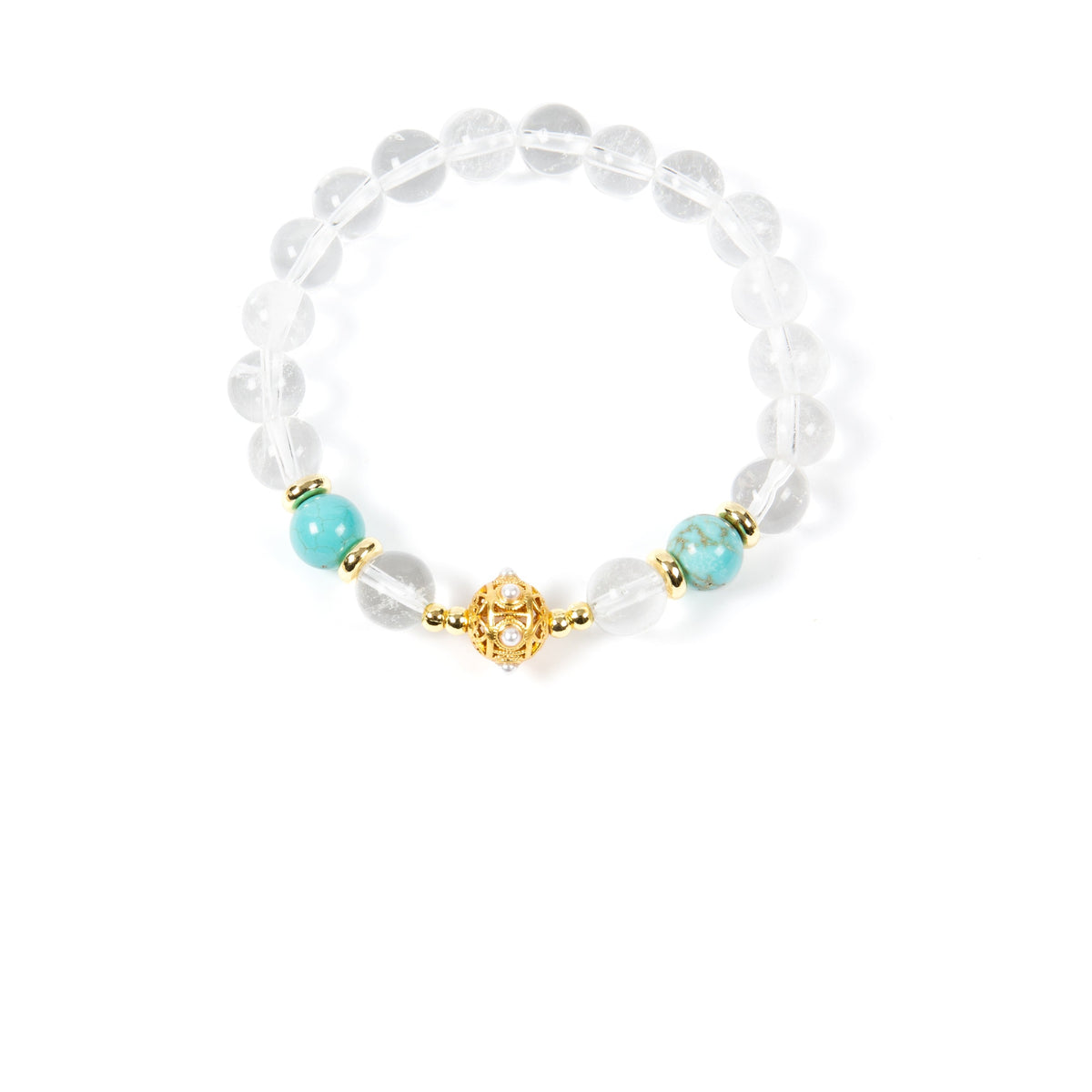18K Gold Plated Various Stones Strech Bracelet B4317