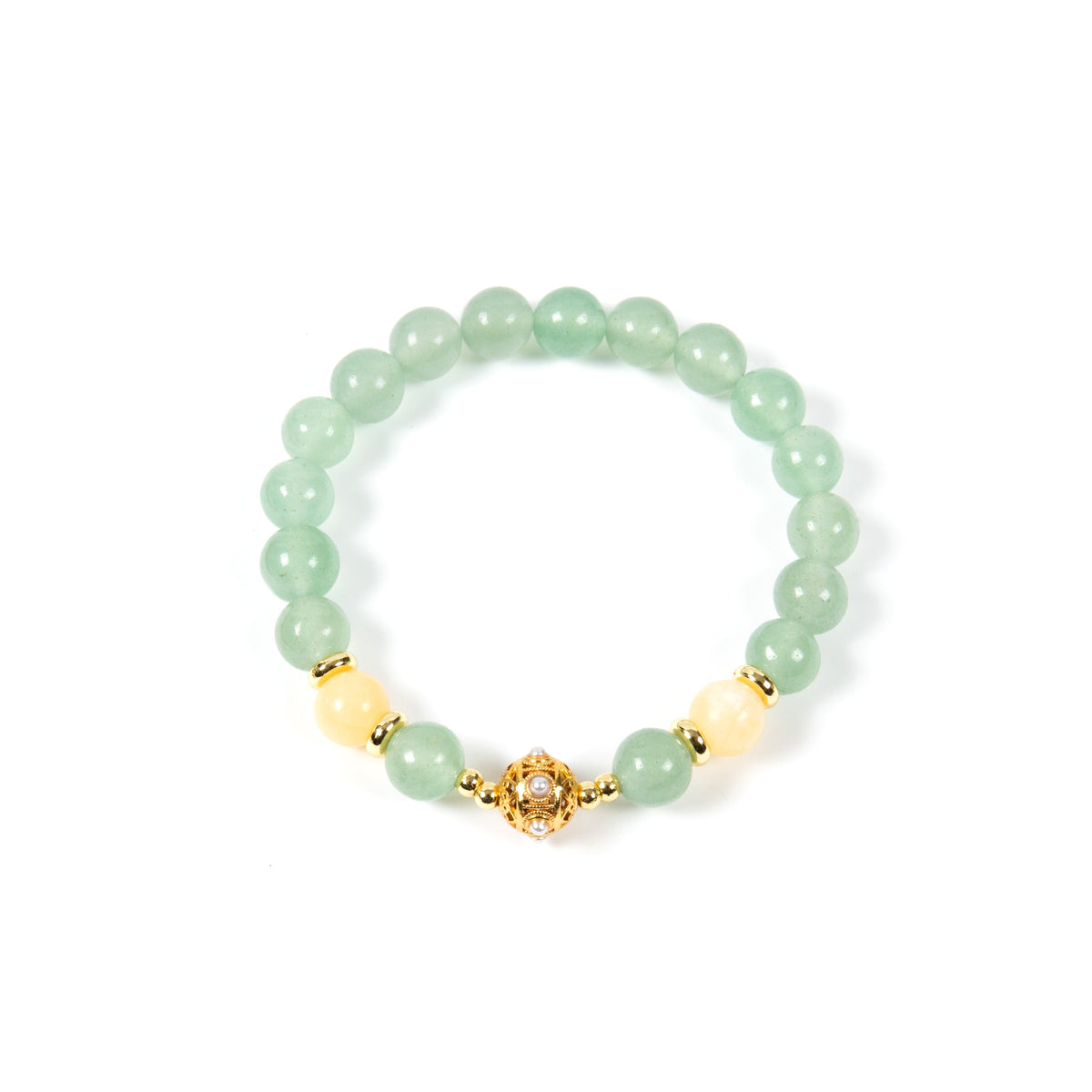 18K Gold Plated Various Stones Strech Bracelet B4317
