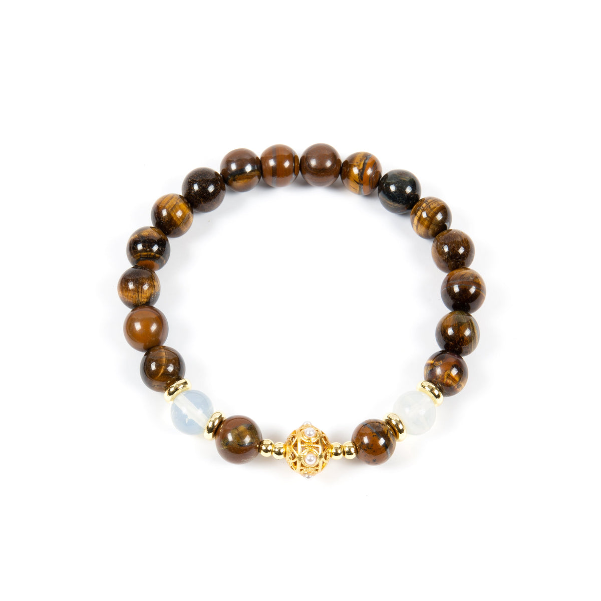 18K Gold Plated Various Stones Strech Bracelet B4317