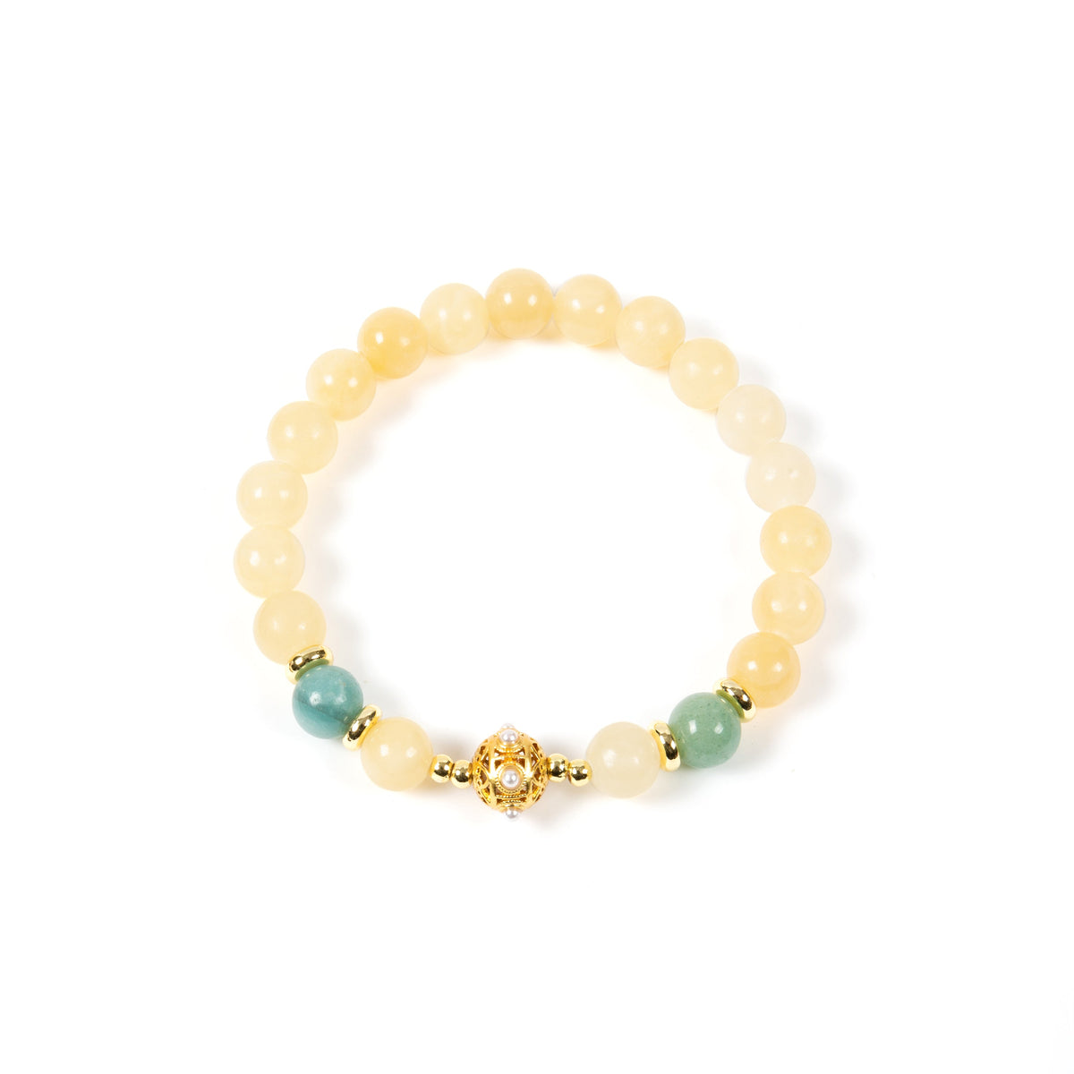 18K Gold Plated Various Stones Strech Bracelet B4317