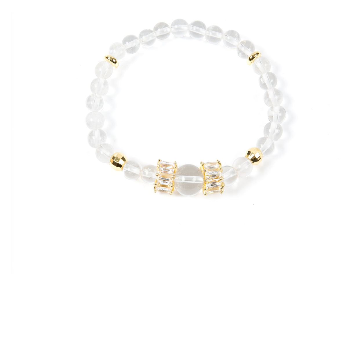 18K Gold Plated Various Stones Cubic Zirconia Strech Bracelet B4325
