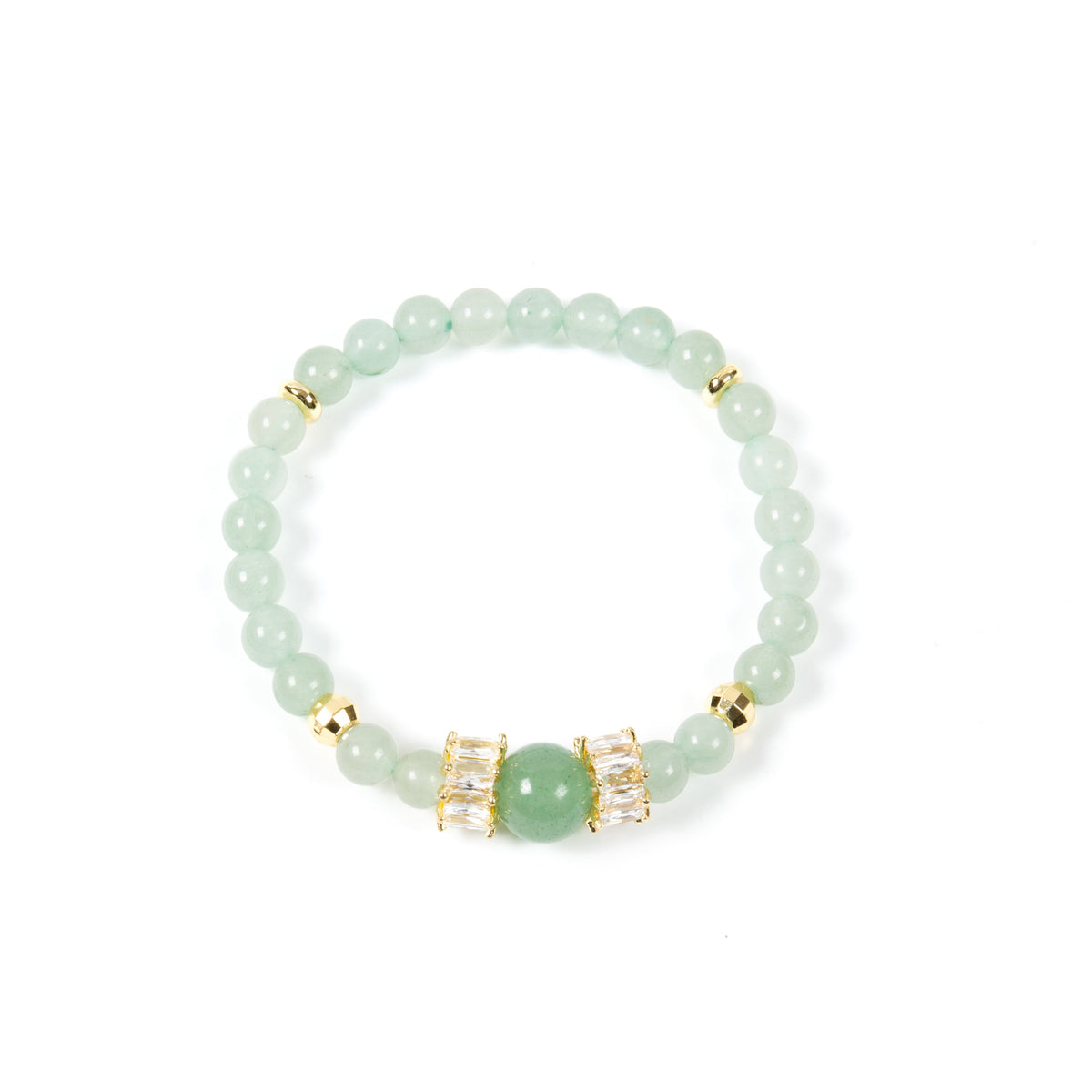 18K Gold Plated Various Stones Cubic Zirconia Strech Bracelet B4325