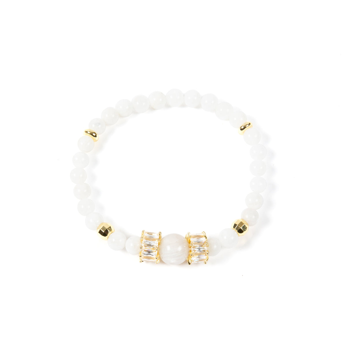 18K Gold Plated Various Stones Cubic Zirconia Strech Bracelet B4325