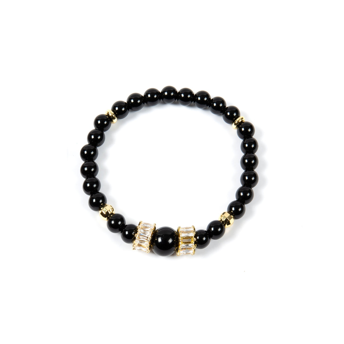18K Gold Plated Various Stones Cubic Zirconia Strech Bracelet B4325