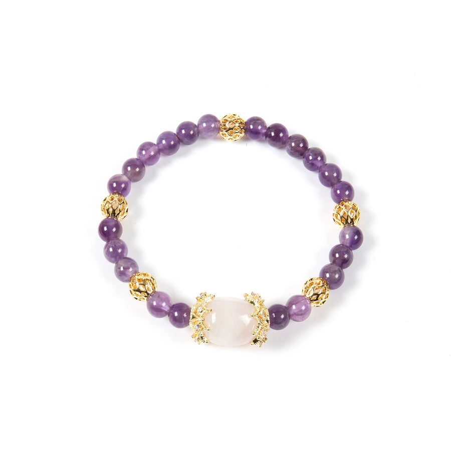 18K Gold-Plated Mixed-Stone Cubic Zirconia Stretch Bracelet B4326