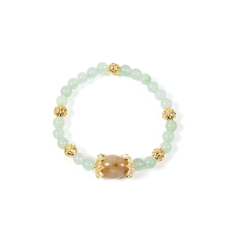 18K Gold-Plated Mixed-Stone Cubic Zirconia Stretch Bracelet B4326