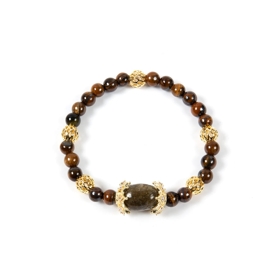 18K Gold-Plated Mixed-Stone Cubic Zirconia Stretch Bracelet B4326