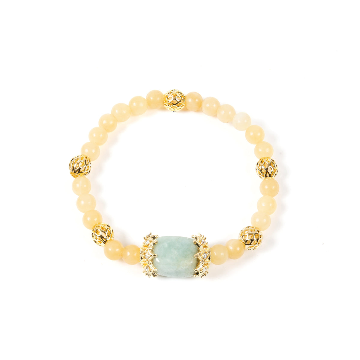 18K Gold-Plated Mixed-Stone Cubic Zirconia Stretch Bracelet B4326