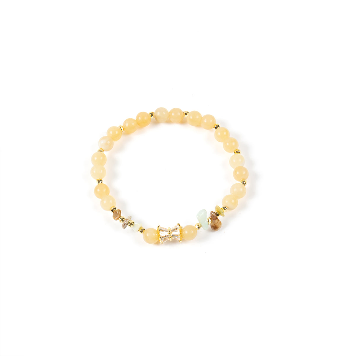 18K Gold-Plated Mixed-Stone Cubic Zirconia Stretch Bracelet B4327 - Topaz
