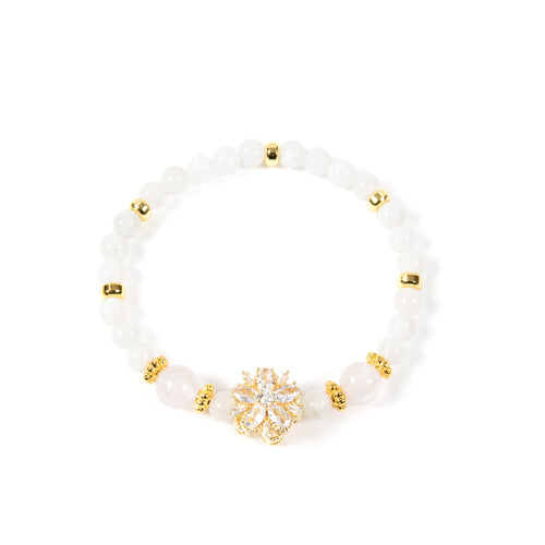 18K Gold Plated Various Stones Cubic Zirconia Strech Bracelet B4328