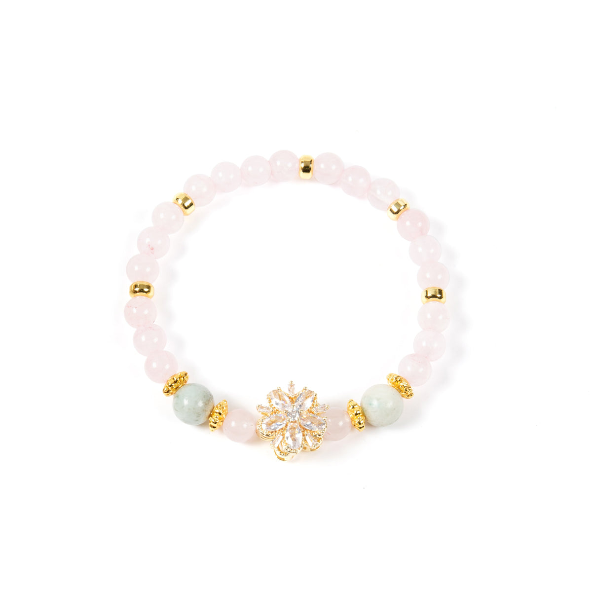 18K Gold Plated Various Stones Cubic Zirconia Strech Bracelet B4328