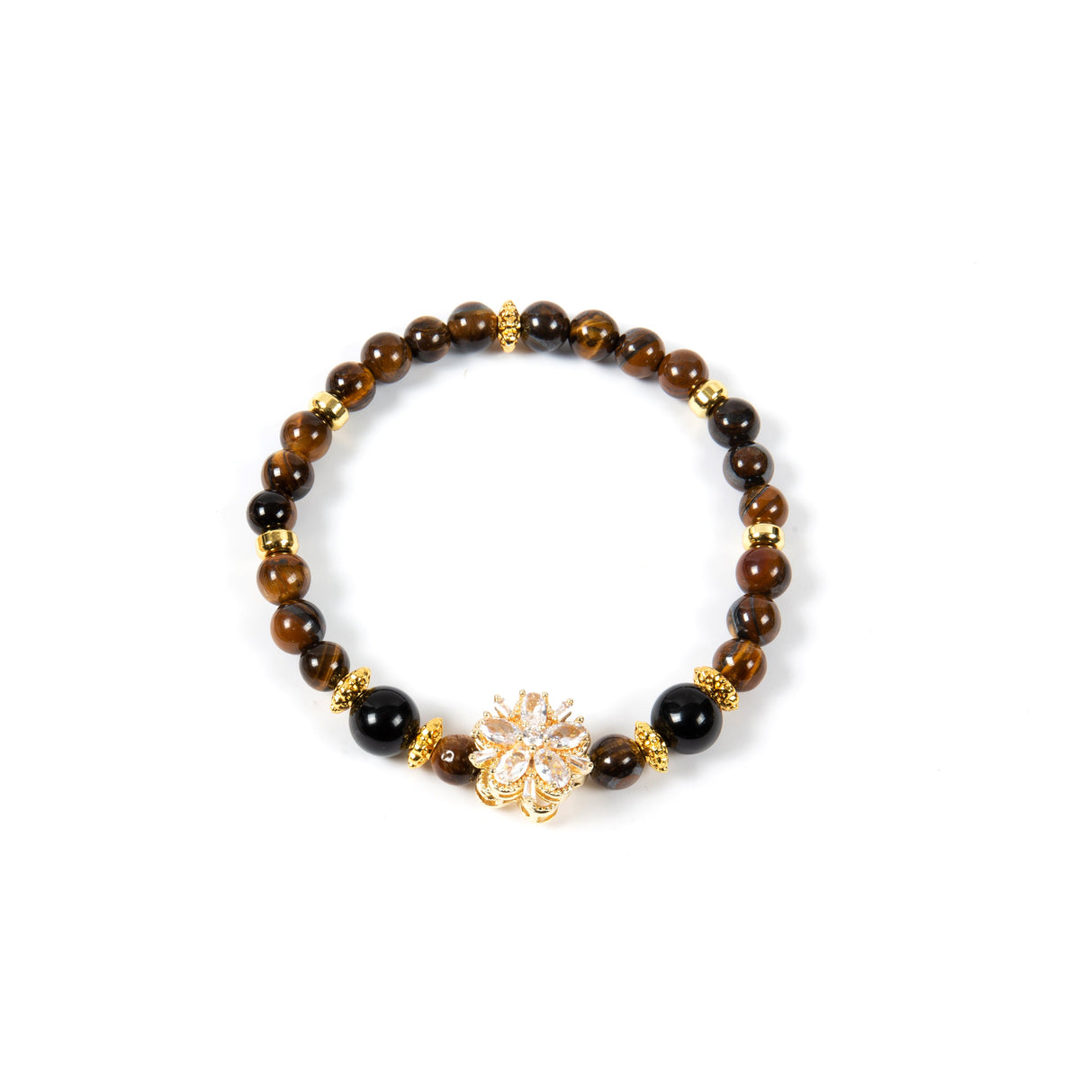 18K Gold Plated Various Stones Cubic Zirconia Strech Bracelet B4328