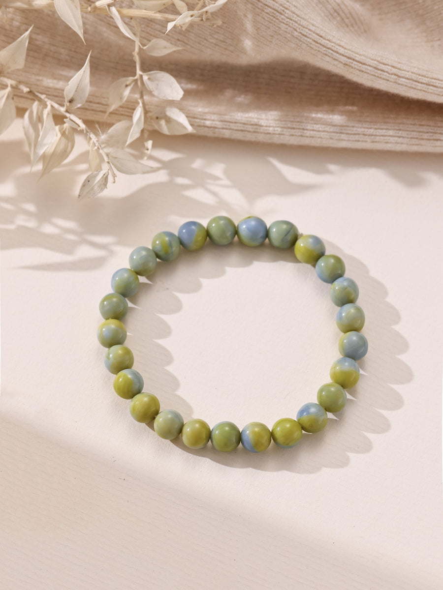 Colored Glass Stone Stretch Bracelet B4350